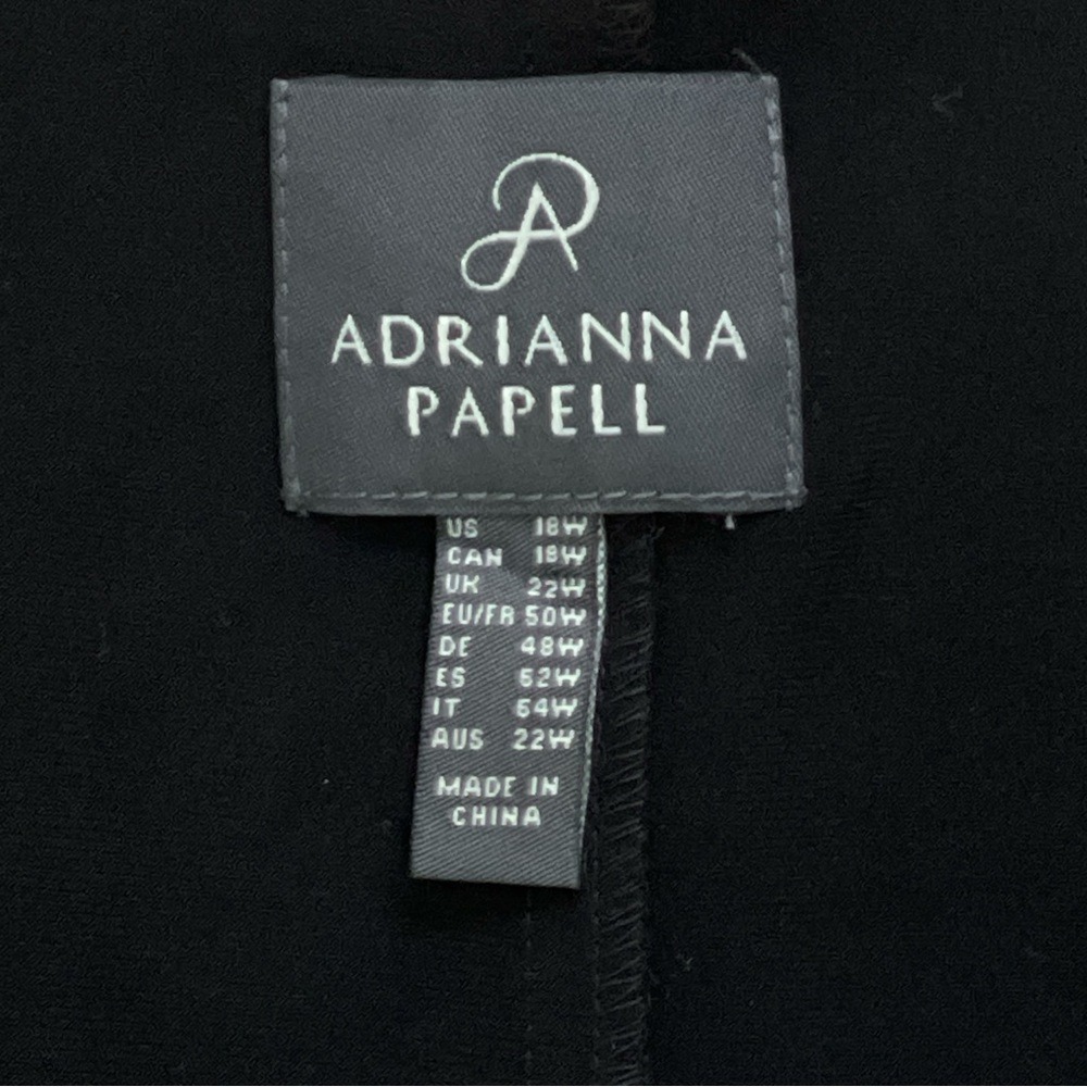 ADRIANNA PAPELL Black Sleeveless Midi Dress waterfall sheer high low hem 18W - Picture 6 of 7